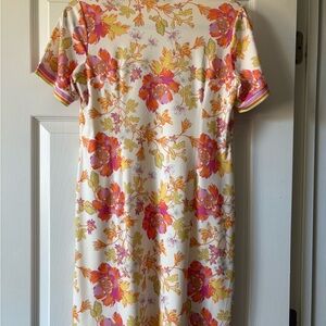 Hale Bob Pink, Orange, Yellow Floral Midi Dress